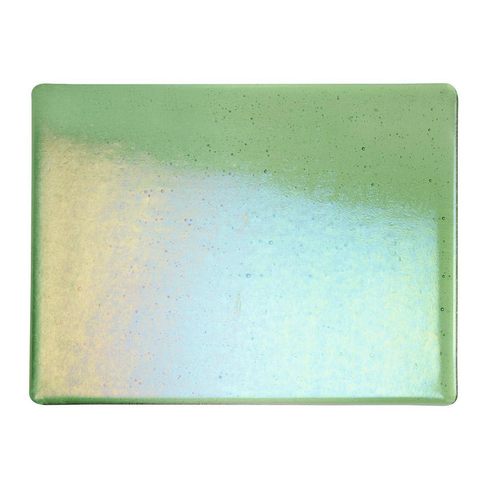 Light Green with Iridescent, Rainbow Transparent Bullseye Half Sheet 1107