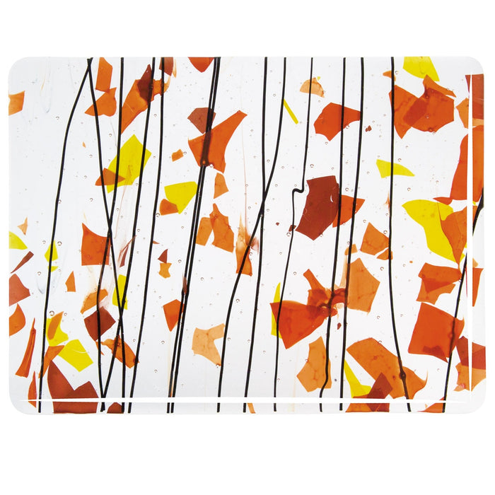 Autumn Fractures and Streamers on Clear Base Bullseye Full Sheet 4111