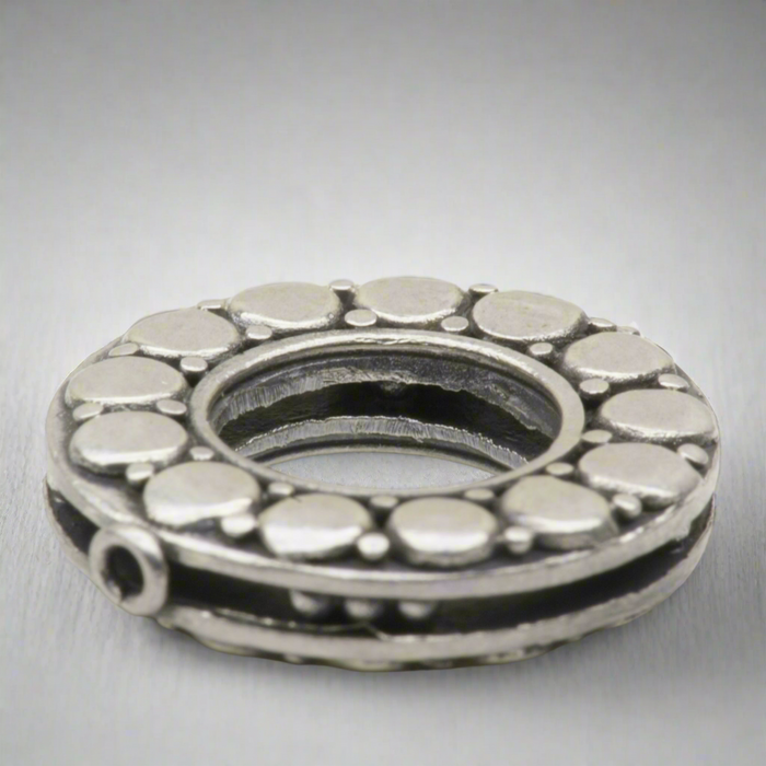 Round Frame Bead Sterling Silver