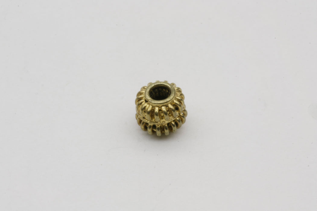 Golden Ribbed Antique Vermeil Bead