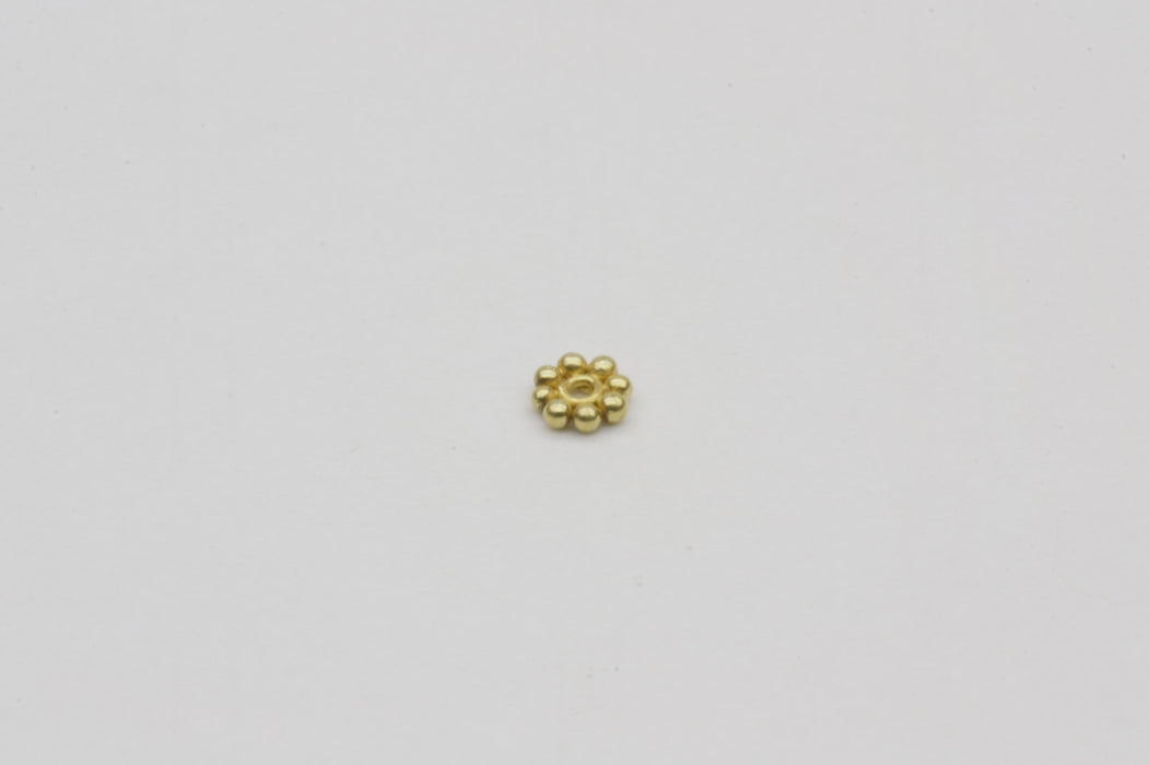 Vermeil Dotted Flower Bead Spacer 4mm