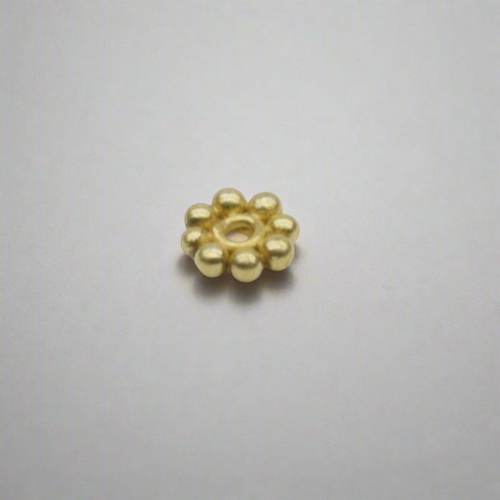 Vermeil Dotted Flower Bead Spacer 4mm