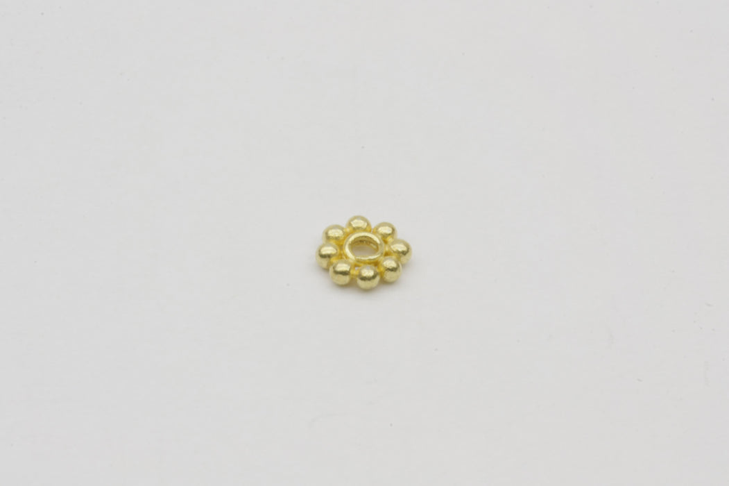 Vermeil Dotted Flower Bead Spacer 5mm