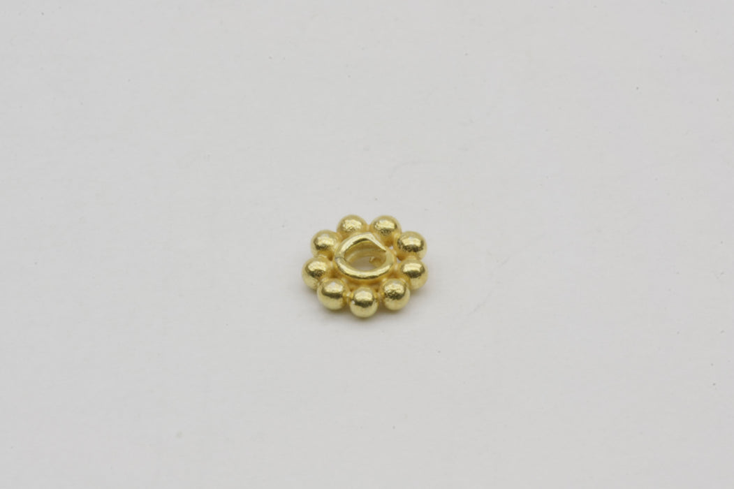 Vermeil Dotted Flower Bead Spacer 6mm