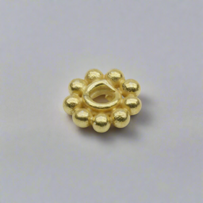 Vermeil Dotted Flower Bead Spacer 6mm