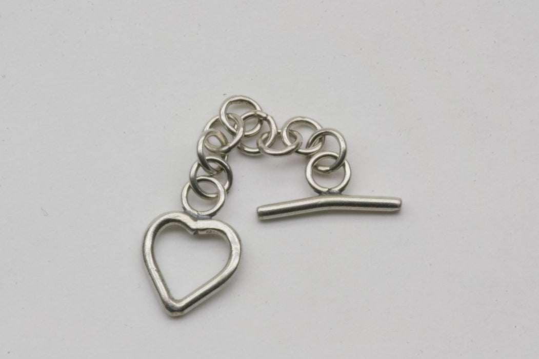 Sterling Silver Small Heart Toggle