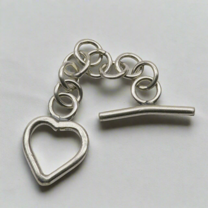 Sterling Silver Small Heart Toggle