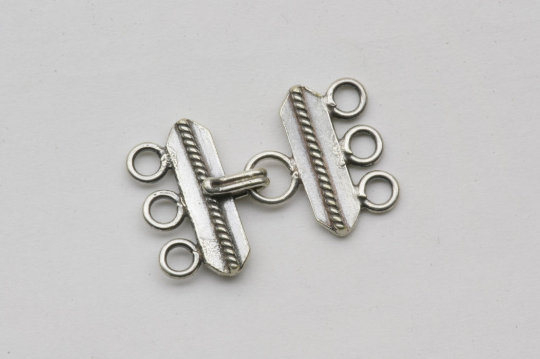 Sterling Silver Multi-Strand Clasp Toggle