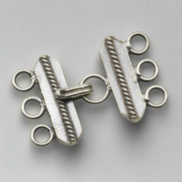 Sterling Silver Multi-Strand Clasp Toggle