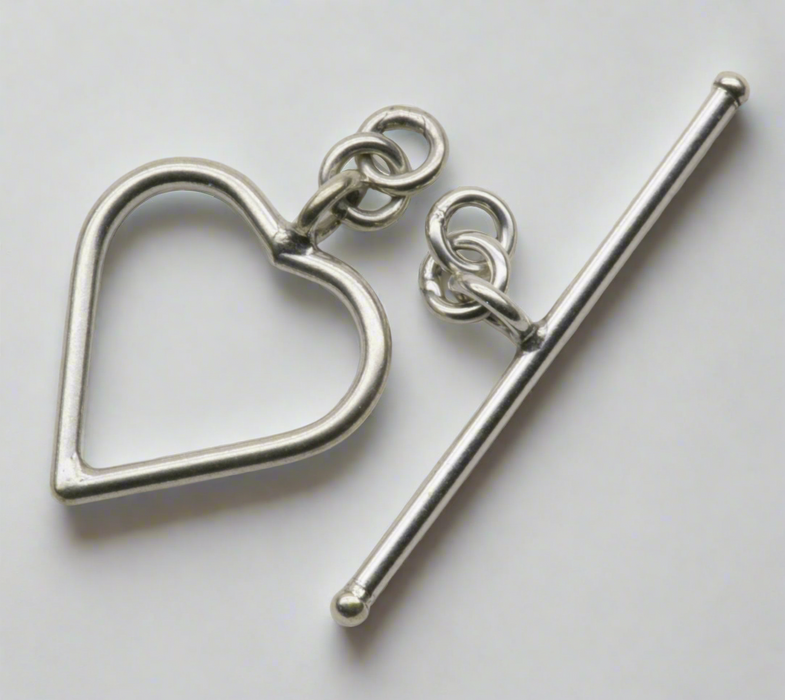 Sterling Silver Simple Heart Toggle