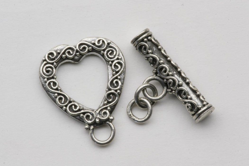 Sterling Silver Bali-Inspired Toggle