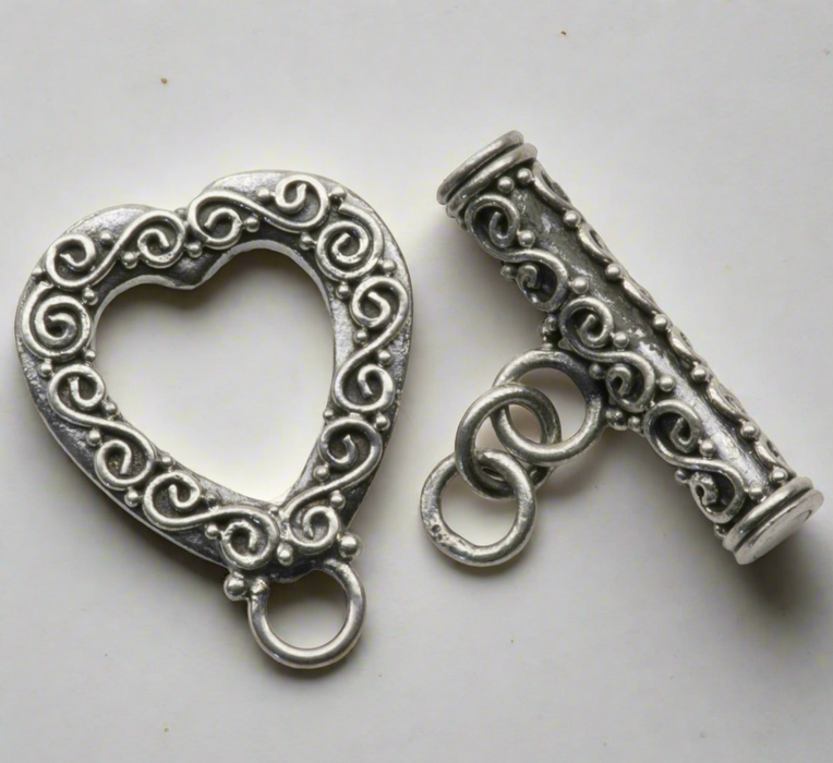 Sterling Silver Bali-Inspired Toggle