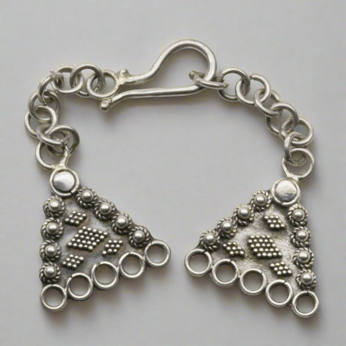 Sterling Silver Multi-Strand Triangle Toggle