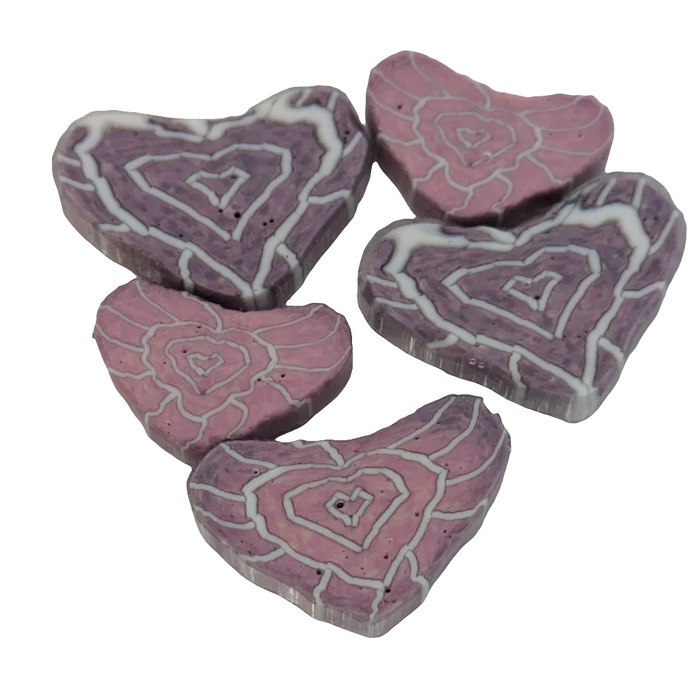 Pink Extra Large Hearts Millefiori Murrine COE096