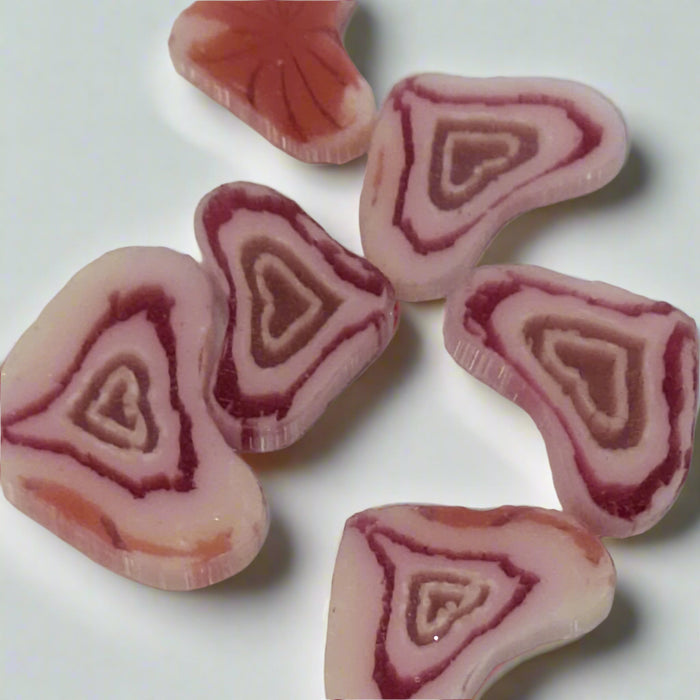 Pink Extra Large Hearts Millefiori Murrine COE090