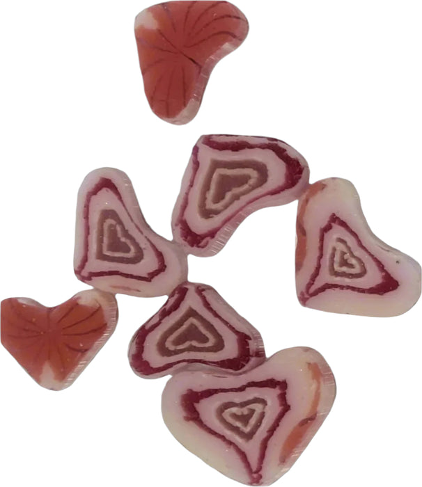 Pink Extra Large Hearts Millefiori Murrine COE090