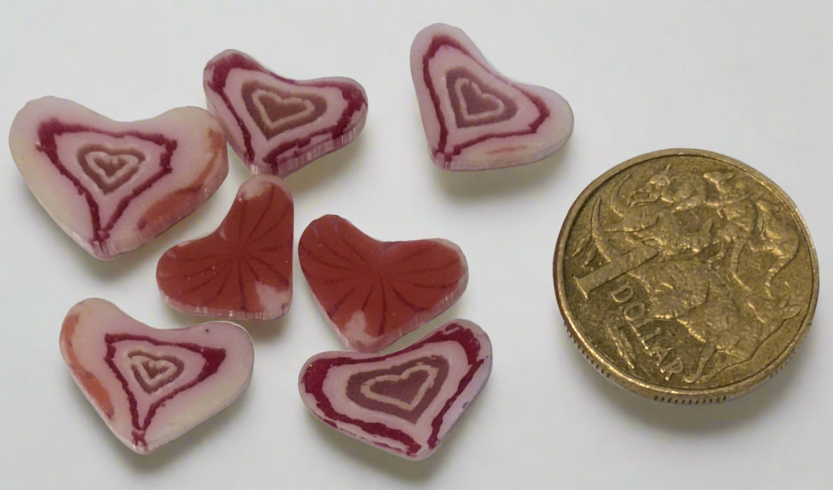 Pink Extra Large Hearts Millefiori Murrine COE090