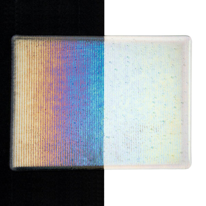 Clear Reed Texture with Rainbow Iridise Transparent Bullseye Sheet 1101